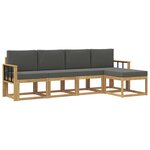 vidaXL Ensemble de canapés d'extérieur 5 Pièces Blanc et anthracite