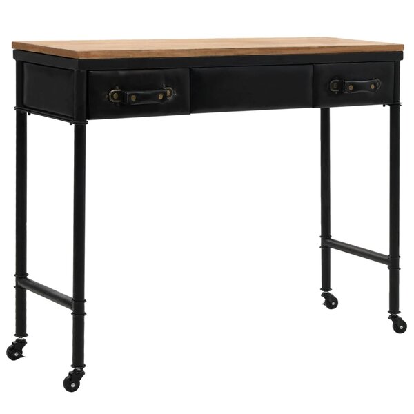 vidaXL Table console MDF et bois de sapin 100 x 33 5 x 80 cm