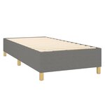 vidaXL Sommier à lattes de lit avec matelas Gris foncé 90x200 cm Tissu