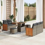 vidaXL Ensemble de canapé de jardin avec coussin 8 Pièces Gris