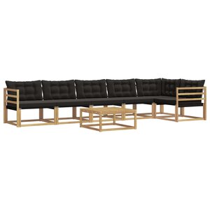 vidaXL Ensemble de canapés d'extérieur 7 Pièces Blanc et noir
