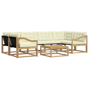 vidaXL Ensemble de canapés d'extérieur 7 pc Blanc et crème