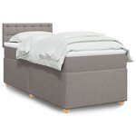vidaXL Sommier à lattes de lit avec matelas Taupe 90x200 cm Tissu