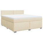 vidaXL Sommier à lattes de lit avec matelas Crème 180x200 cm Tissu