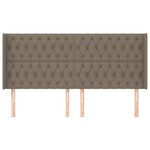 vidaXL Tête de lit avec oreilles Taupe 203x16x118/128 cm Tissu