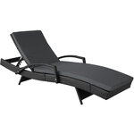 Tectake Bain de soleil OCEANE 5 positions - noir