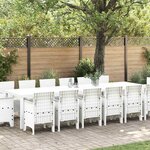 vidaXL Ensemble de salle à manger pour jardin 15 Pièces Blanc Rattan Polt