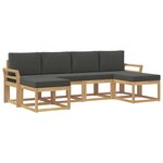 vidaXL Ensemble de canapés d'extérieur 6 pc Blanc et anthracite