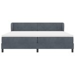 Lit à ressort vidaXL avec matelas gris foncé 200x200 cm en velours