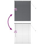 vidaXL Store de Fenêtre Gris foncé 105 x 130 cm Aluminium