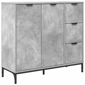 vidaXL Buffet Gris béton 89 5 x 33 x 82 cm Bois d'ingénierie