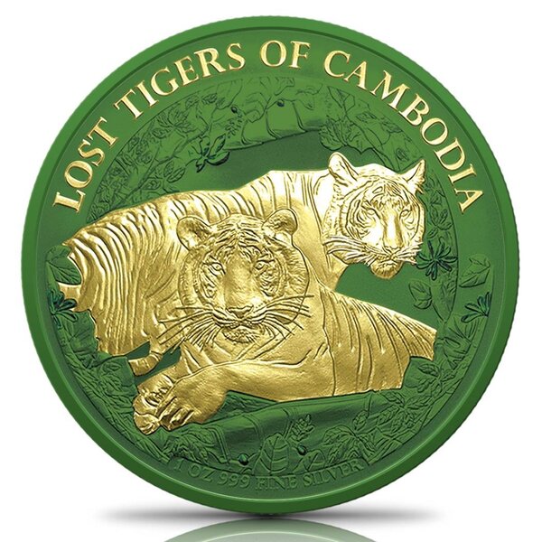 LOST TIGERS Animal Predators 1 Once Argent Monnaie 3000 Riels 2024