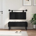 vidaXL Tête de lit suspendue Avec lumière LED Noir Tissu