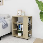 vidaXL Armoire à roulettes Chêne Sonoma 60x35x75 cm Bois d’ingénierie
