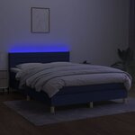 vidaXL Sommier à lattes de lit avec matelas LED Bleu 140x190 cm Tissu