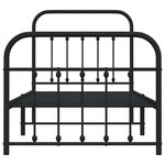 vidaXL Cadre de lit métal sans matelas avec pied de lit noir 90x190 cm