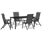 vidaXL Ensemble de salle à manger pour jardin 5 Pièces Gris