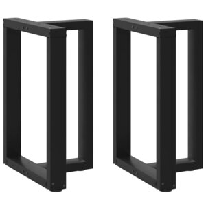vidaXL Pieds de table à manger en T  2 pièces  noir  60 x 35 x (72-73) cm  acier