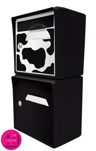 Pack de 2 boîtes aux lettres murales - "Vachement Belle" - "Noir intense"