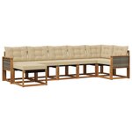 vidaXL Ensemble de canapés d'extérieur 7 Pièces Naturel et Beige