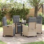 vidaXL Ensemble de salle à manger pour jardin 5 Pièces Beige polyrotin