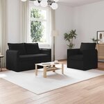vidaXL Canapé 2 Pièces Noir 196 x 82 x 85 cm tissu