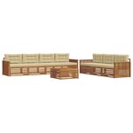 vidaXL Ensemble de canapés d'extérieur 8 pc Naturel et Beige