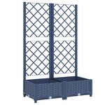 vidaXL Jardinière de jardin avec treillis Bleu Gris 80x40x121 5 cm PP