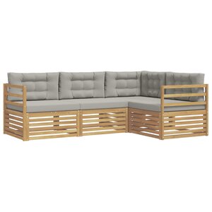 vidaXL Ensemble de canapés d'extérieur 4 pc Blanc et gris clair