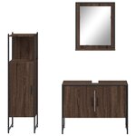vidaXL Ensemble d'armoires de salle de bain 3 Pièces chêne marron