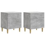 vidaXL Cabinet de chevet 2 Pièces Gris béton 43 x 34 5 x 50 cm