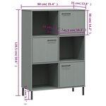vidaXL Bibliothèque avec pieds en métal Gris 90x35x128 5 cm Bois OSLO