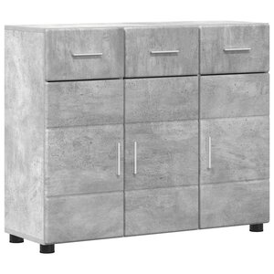 vidaXL Buffet Gris béton 88 5 x 30 5 x 73 cm Bois d'ingénierie