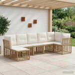 vidaXL Ensemble de canapés d'extérieur Naturel Polyester
