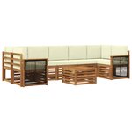 vidaXL Ensemble de canapés d'extérieur 8 pc Naturel et Crème