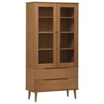 vidaXL Armoire à vitrine MOLDE Marron 90x35x175 cm Bois de pin massif