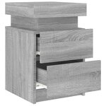 vidaXL Tables de chevet avec lumières LED 2 Pièces sonoma gris 35x39x55cm