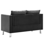 Vidaxl canapé à 2 places simili-cuir noir et gris clair