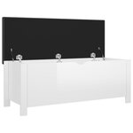 vidaXL Boîte de rangement coussin Blanc brillant 105x40x45cm Aggloméré