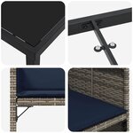 vidaXL Ensemble de salle à manger pour jardin 5 Pièces Gris polyrotin