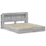 vidaXL Cadre de lit avec rangement Sonoma gris 200 x 200 cm
