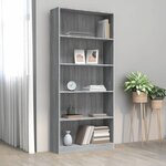 vidaXL Bibliothèque 5 niveaux Sonoma gris 80x24x175 cm