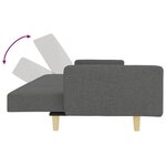 vidaXL Canapé-lit à 2 places avec repose-pied gris foncé tissu