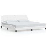 vidaXL Cadre de lit sans matelas blanc 200x200 cm similicuir