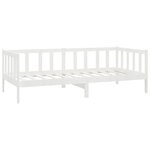 vidaXL Lit de repos avec matelas 90x200 cm Blanc Bois de pin massif