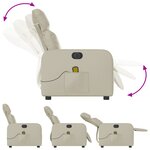 vidaXL Fauteuil de massage inclinable électrique crème similicuir