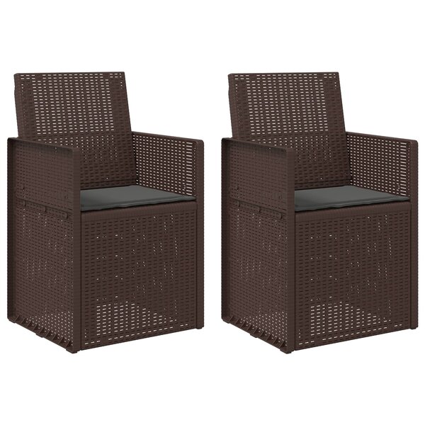 vidaXL Chaises de jardin salle à manger 2 Pièces Marron et anthracite PP