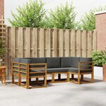 vidaXL Ensemble de canapés d'extérieur 6 Pièces Naturel et Anthracite