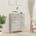 vidaXL Buffet Gris béton 70x34x90 cm Bois d'ingénierie