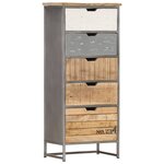 vidaXL Armoire à tiroirs 45x30x105 cm Bois de manguier massif